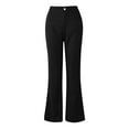 thumbnail image 4 of Ploknplq Women's Pants Flare Jeans Women Corduroy Flare Pants Elastic Waist Bell Bottom Trousers Wide Leg Jeans for Women Black L, 4 of 4