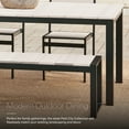 thumbnail image 5 of DuroGreen Park City 72" Rectangular 3-Pc Outdoor Dining Set, 1 Dining Table/2 Benches Made With All-Weather Tangent Sustainable Lumber, High End Patio Furniture, Black with Paper Birch, 5 of 7