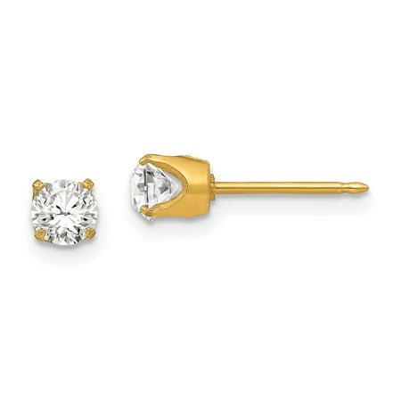 - Inverness 24K Plated 5mm Austrian Crystal Stud Earrings
