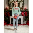 thumbnail image 3 of Cogild Striped Long Sleeve Crew Neck Sweaters for Womens Pullover Top with MERRY Embroidery Christmas Sweaters Womens Sweaters Winter Casual Sweaters for Womens, 3 of 7