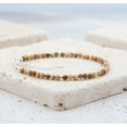 thumbnail image 2 of Picture Jasper 3mm Round Shape Faceted Cut Beads 7 inch Silver Plated Clasp Bracelet for men, women, unisex. Link Chain Stacking Bracelet.|LINK_05408, 2 of 5