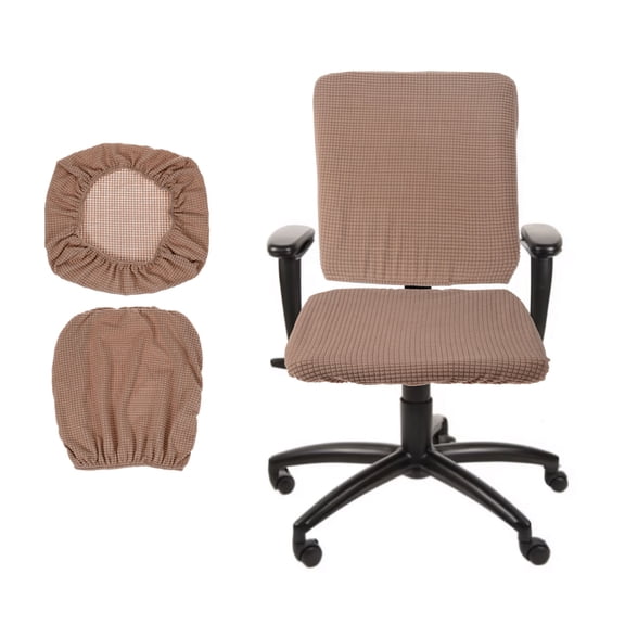 Office Chair Cover, Desk Chair Cover Stretch Slipcover for Home Office Desk Chairs Brown