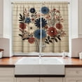 thumbnail image 3 of Ambesonne Rustic Kitchen Curtains, Modern and Simple Bouquet, 55"x36", Night Blue Ruby and Champagne, 3 of 3