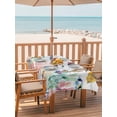 thumbnail image 2 of Outdoor Tablecloth with Umbrella Hole for Patio/Picnic/Party/Camping, Seahorse Coastal Waterproof Table Cloth Rectangle Table Cover Washable, Nautical Ocean Summer Beach Coral Shell Sea (60"x 84"), 2 of 8