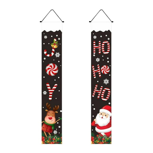 Decoración navideña para exteriores, pancartas colgantes navideñas, pancartas para porche navideñas Estilo F