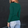 thumbnail image 4 of Womens Long Sleeve Shirts Square Neck Slim Fit Basic Tops Ribbed Tee Green L, 4 of 4