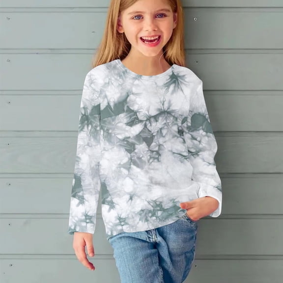 Bnwani Long Sleeve Toddler Shirt Crew Neck Casual Cute Tops 3-4t