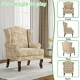 thumbnail image 4 of UIXE High Back Accent Chairs Set of 2, Upholstered Armchair in Fabric with Solid Wood Legs, Retro Arm Chair Comfy Single Sofa Reading Seat for Living Room, Paisley Sand, 4 of 6