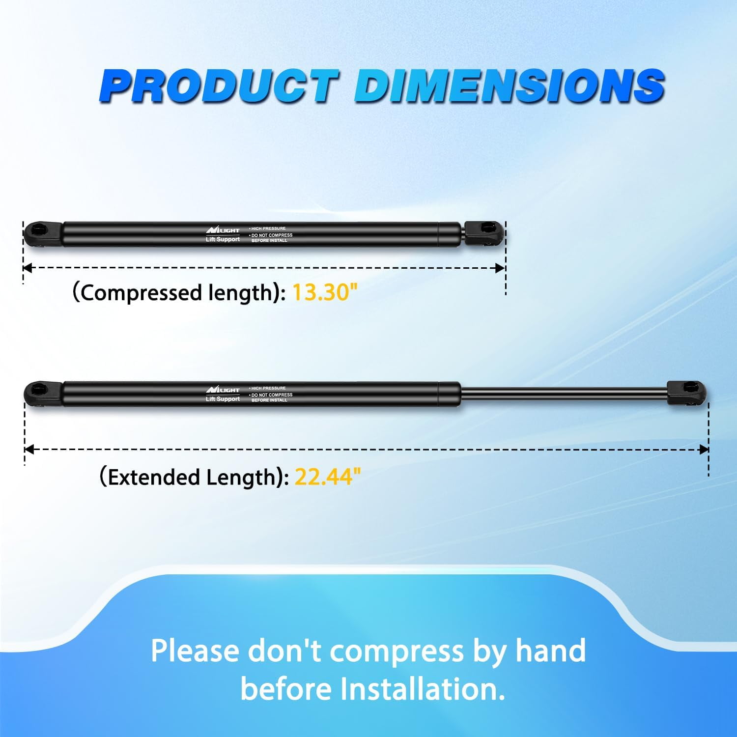 Nilight Hood Gas Struts Lift Supports PM1109 for Acura MDX 2007-2013 Spring Shocks 23 Inch, 2PCS Set Rod
