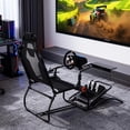 thumbnail image 3 of JustSmart Foldable Racing Simulator Cockpit Gaming Chair Round Tube X-Shape 59.5x33.9x44.5in Steering Wheel Stand for Logi G29, 3 of 8