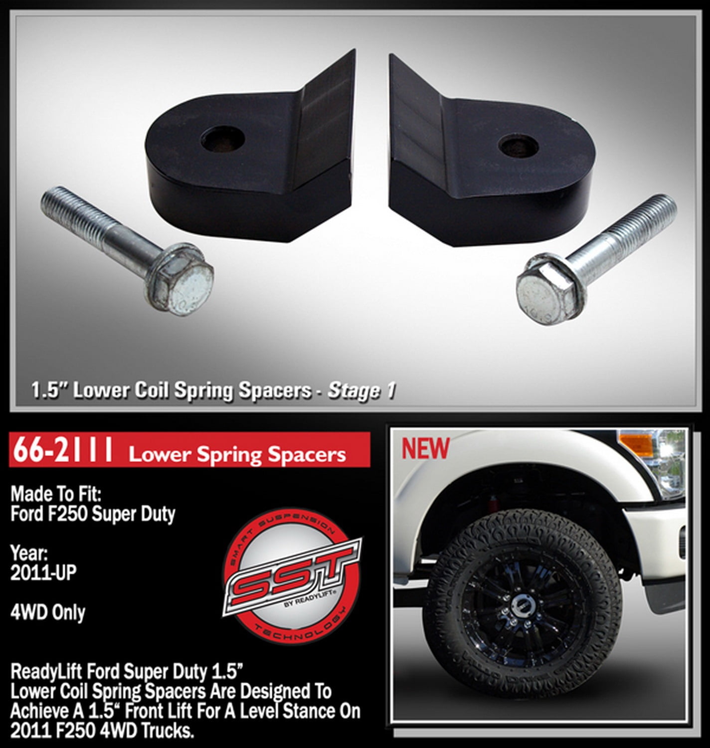 ReadyLift 66-2111 Front Leveling Kit Fits select: 2011-2012,2016 FORD F250