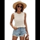 thumbnail image 2 of Suéter Corto para Mujer, Chaleco de Punto Sin Mangas, Top de Crochet con Dobladillo con Volantes, Camiseta Sin Mangas Beige L, 2 of 8