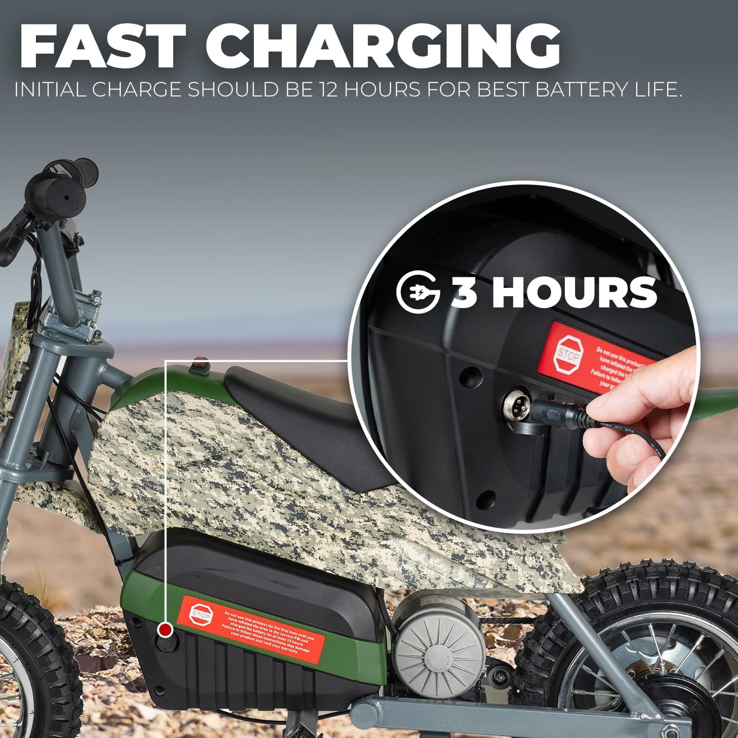 XtremepowerUS 24V 250W Electric Dirt Bike, 1-Seater Ride-On Motorcycle, 14 MPH Max Speed, Camouflage