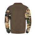 thumbnail image 4 of Blusas y camisas de manga larga con cuello redondo para hombre, talla grande, media cremallera, cuello redondo, estampado vintage de camuflaje, blusa de poliéster de manga larga para hombre, 4 of 4