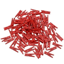 Worgeous VORCOOL 100pcs Mini Wooden Clothespin Clips for Hanging Photos and Decorations Red Plastic