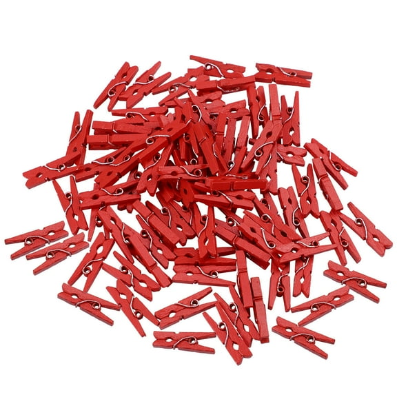 Masteelf Heavy Duty Red Wooden Clothespins for Decoration Craft Projects and Home Display 100 Count