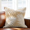 thumbnail image 2 of Throw Pillow Covers, Brown Palm Leaf Decorative Throw Pillow Covers 20x20 Inch, Summer Coastal Botanical Tropical Square Linen Pillow Cases for Couch/Living Room/Sofa, 2 of 9
