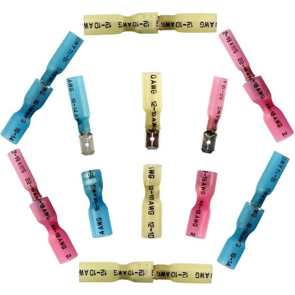 220Pcs Heat Shrink Spade Connectors Male Female Electrical Wire Butt Terminals