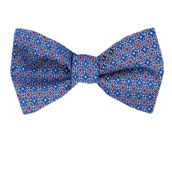 Men's Blue Silk Self Tie Bowtie Tie Yourself Bow Ties