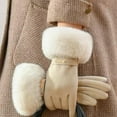 thumbnail image 6 of German velvet mouth womens gloves, outdoor winter warm finger gloves R2O6, 6 of 7