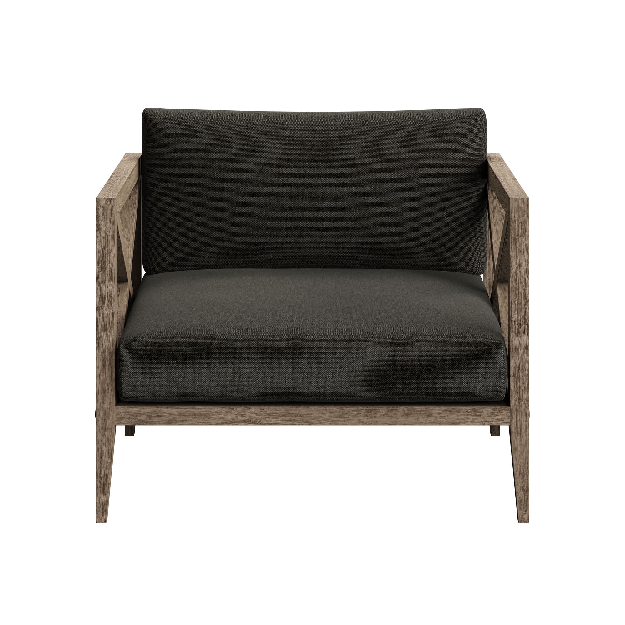 Northlake Outdoor Teak Armchair in Weathered Gray Flint