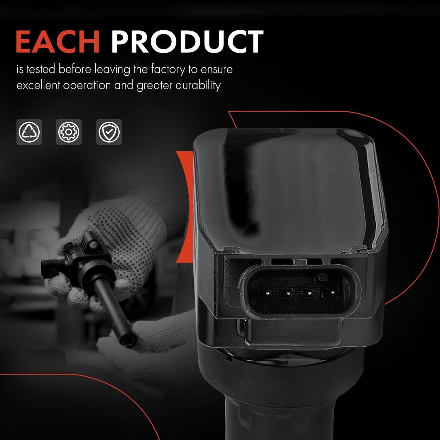 A-Premium Engine Ignition Coil Pack Compatible with Kia Sorento 2018-2020 Sedona 2018-2021, Telluride 2020-2021, Cadenza, Stinger, K900 & Hyundai Palisade & Genesis G80, G70, G90, 3.3L 3.8L, 6-PC Set
