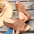 thumbnail image 2 of Wensltd Women's Walking Sandals Wide Width Round Toe Open Toe Sandals Lightweight Comfortable Outdoor Sandals Brown, 2 of 9