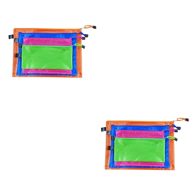 Methold Bolsa para documentos con cremallera, tela Oxford, archivo colgante, papelería, efectivo, tarjeta, bolsa, portátil, para oficina, paquete de Tipo 2 2piezas