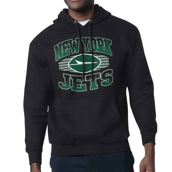 Men's Starter Black New York Jets Team Grit Graphic Hoodie