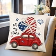 thumbnail image 2 of Qocolhg Independence Day Pillow Covers 18x18 inch, Red White and Blue Star Stripes American Flag Throw Pillows Patriotic Decor Memorial Day Pillowcase Outdoor Decorations Linen Cushion Case for Home, 2 of 6