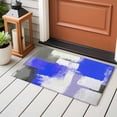 thumbnail image 4 of 2x3 Ft Entryway Area Rug, Blue Purple Grey Kitchen Rug Runner Washable Floor Mat, Geometric Oil Painting Modern Abstract Non Slip Indoor Door Mat Throw Carpet for Bathroom Living Room Bedroom, 4 of 8