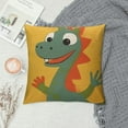 thumbnail image 2 of GOSMITH  Throw Pillow Covers Colorful Dino Little Dinosaur Cute Drawn Drawing Green Kids Decor Pillow Cases Home Decorative Square Pillowcases, 2 of 5