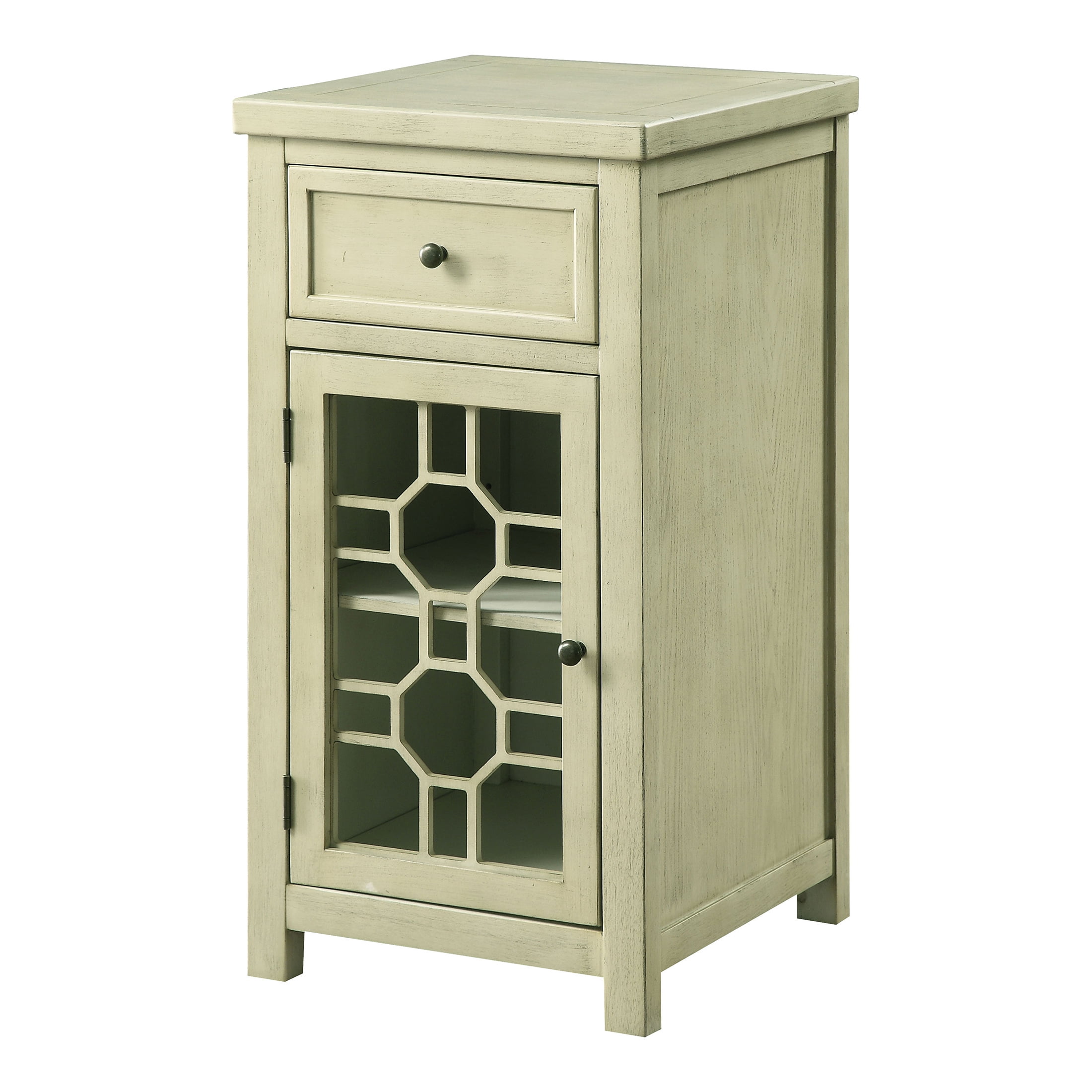 Furniture of America Sally 1-Drawer Side Table, Antique White