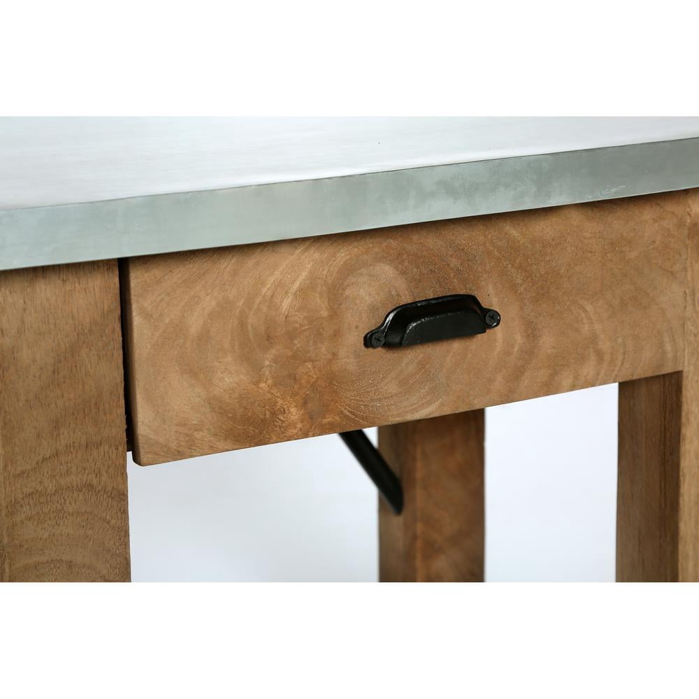 Alaterre Millwork 22" Wood and Zinc Metal End Table with Drawer
