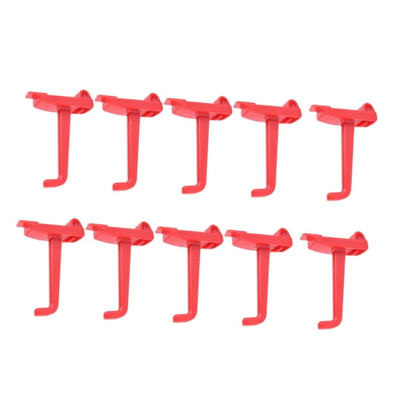 figatia 10 Pieces Pegboard Hooks Bracket Rack Organization Red Accessories Peg Board Wrench Organizer Hanger for Walls Tools Shed