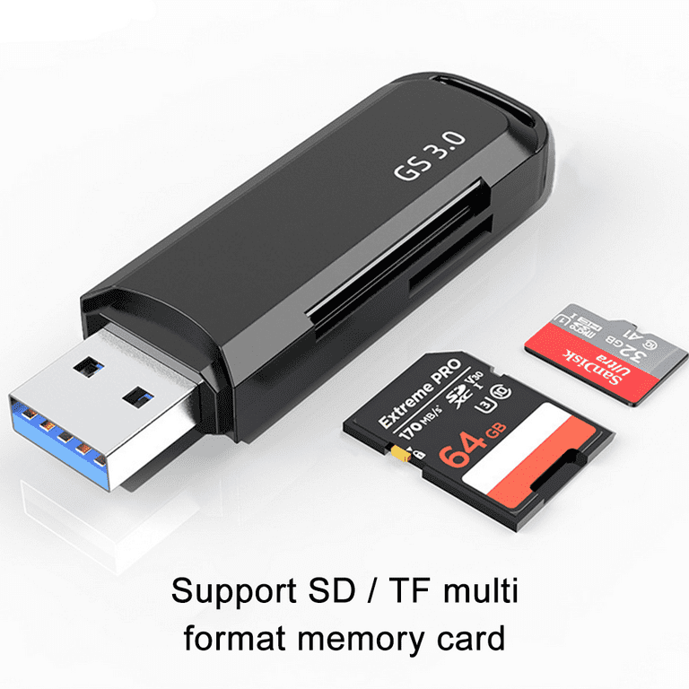 USB 3.0 SD/Micro SD Card Reader, SD 3.0 Card Adapter for SD/SDXC/SDHC,  Micro SD/Micro SDXC/Micro SDHC Cards Compatible MacBook Pro/Air, Surface