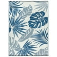 thumbnail image 2 of World Rug Gallery Tropical Floral Leaf Reversible Recycled Plastic Outdoor Picnic Mat, Camping Rug, RV Rug - NAVY 5'x7', 2 of 9