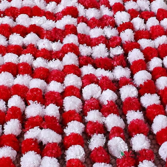 Long Artificial Marigold Flower Garlands for Pooja/Puja,Wedding Party,Christmas Decoration Pack of 5 Pcs - 4.5 Feet Each