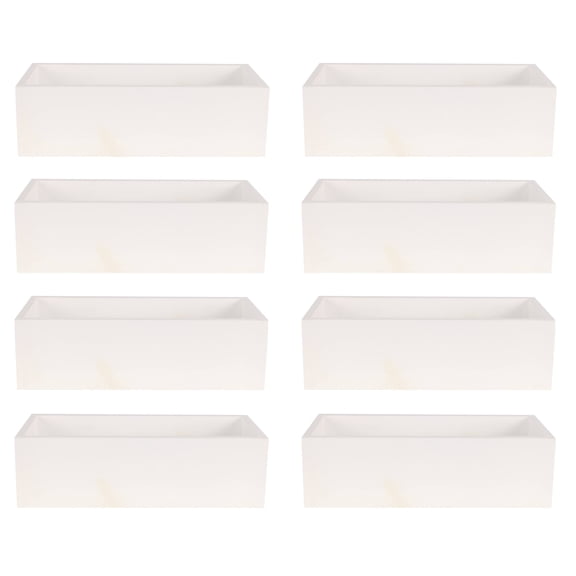 12” Rectangular Wood Box by Make Market - Decorative Box for Crafts - Art Supplies - Organization - Whitewash - Bulk 8 Pack