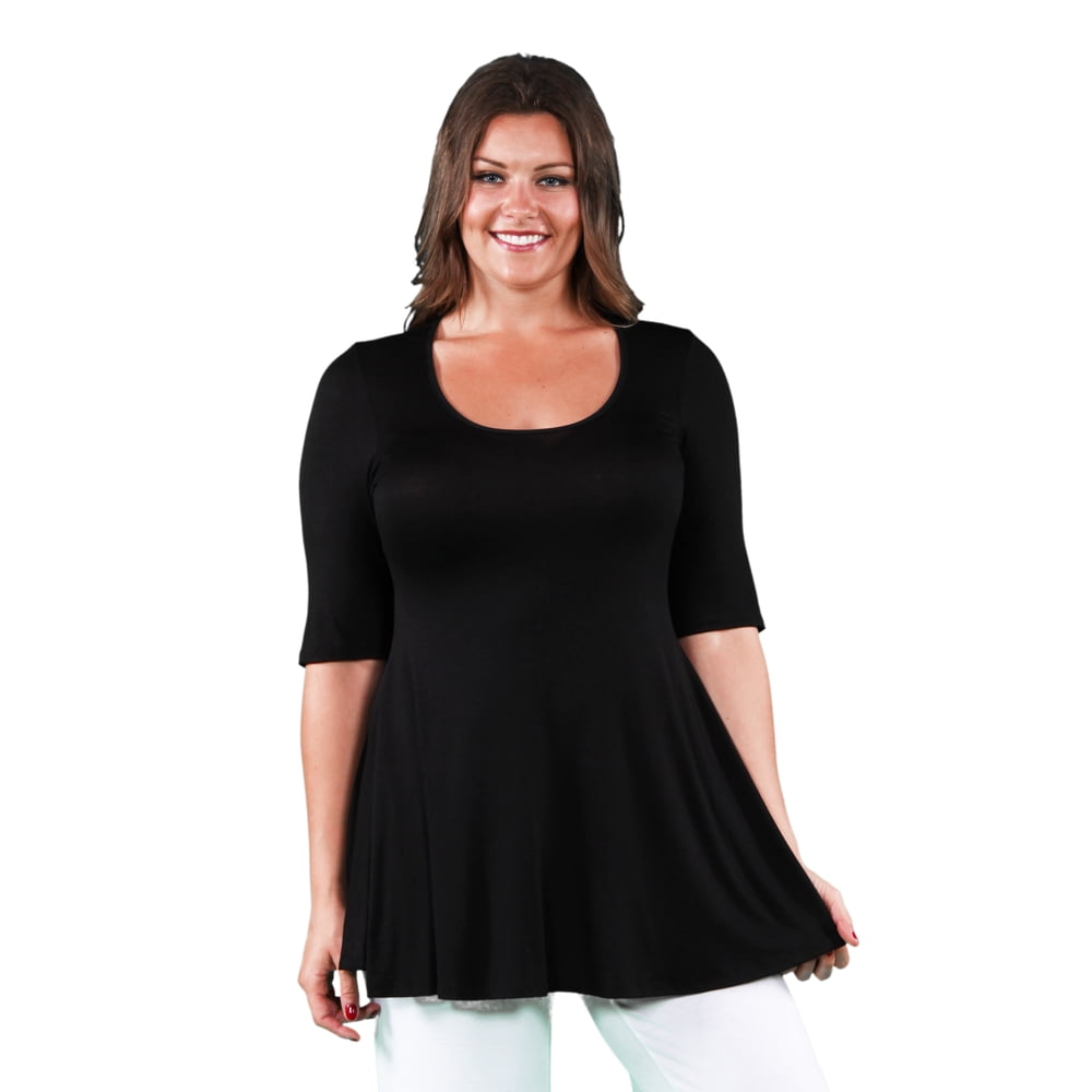 womens tunic tops with elbow length sleeves