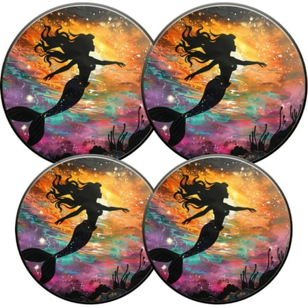 

Gas Stove Burner Cover Electric Stove Top Protector Easy to Clean Mermaid Swimming in a Cosmic Star - filled Abyss