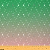 Castle Fairy Gradient Green Pink Fabric by the Yard 10 Yards, Geometric Rhombus Home Decor Fabric by the Yard, Ombre Diamond Sewing Fabric