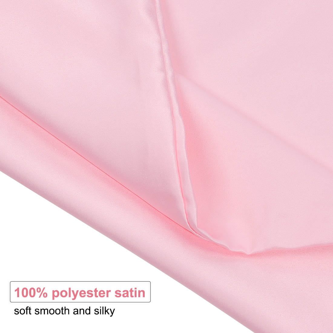 Unique Bargains Pillow Covers Silky Satin Zipper Pillowcases Set of 2 Pink 21" x 31"