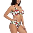 thumbnail image 2 of Daiia Hand Drawn Strawberry Women's Bikini Set Two Piece Swimsuit High Waisted Bikini Adjustable Straps Bikini Perfect for Beach, Pool, and Summer Vacation-Medium, 2 of 9