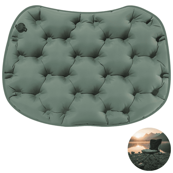 Inflatable Seat Cushion, Lightweight Portable Air Cushion, Foldable Compact Design, Waterproof Chair Pad,for Outdoor Camping, Hiking, Airplane, Travel,Green