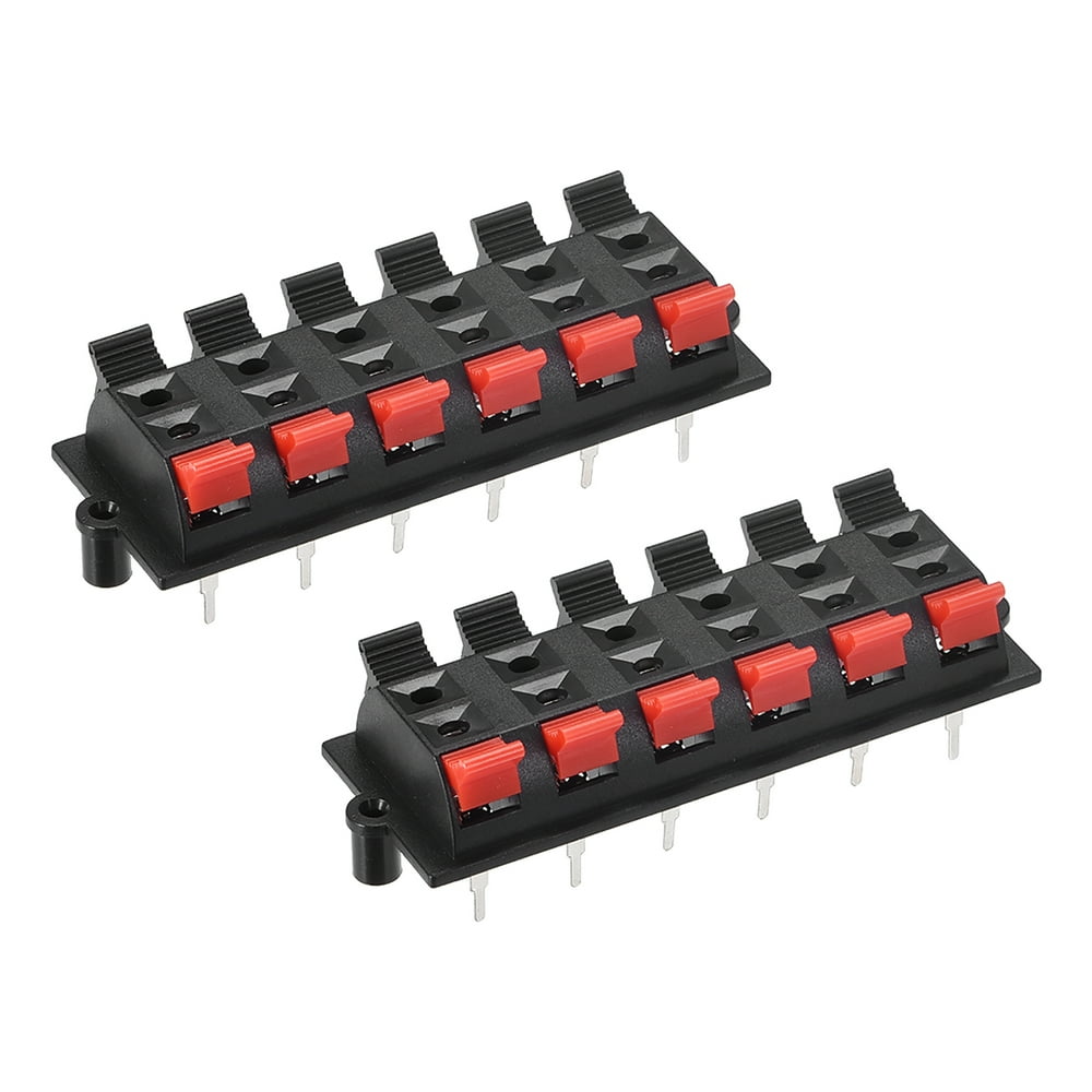 2 Row 12 Way Spring Speaker Terminal Clip Push Release Connector Audio
