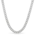 thumbnail image 2 of 925 Italian Sterling Silver 4mm Miami Cuban, FREE Microfiber Cloth, Solid Bombe Curb Link Rhodium Chain Mens Womens Necklace, Giorgio Bergamo, 2 of 7