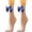 Blue, variant on GigrtiJin Women Fishnet Stockings Hollow Out Mesh Ankle Socks With Bow Tie Breathable Mid Calf Socks