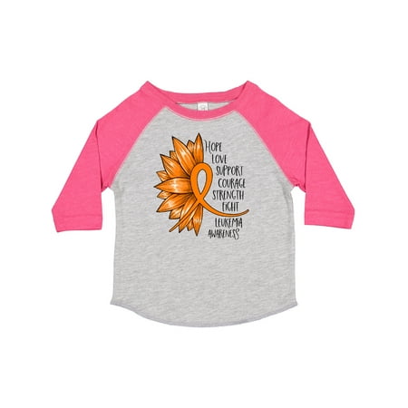 

Inktastic Leukemia Awareness Orange Sunflower Ribbon Gift Toddler Boy or Toddler Girl T-Shirt