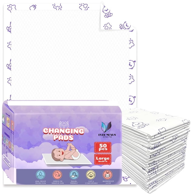 Protector para Cambiador PURENEXUS HEALTH 46x76 cm Paquete de 50 Unidades Impermeable